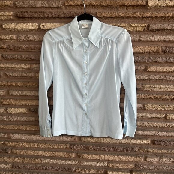 Bronson of California Vintage 70s Light Blue Blouse Size 5/6 - Picture 8 of 8